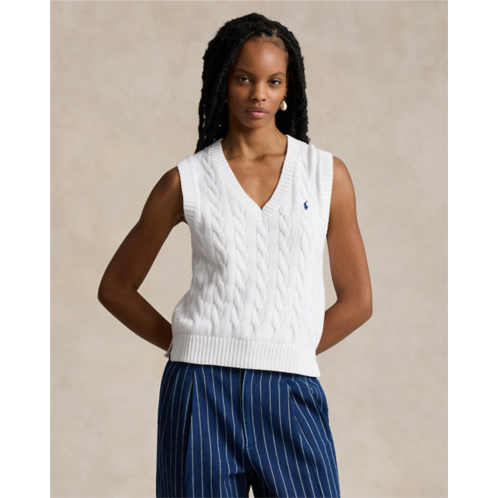 Polo Ralph Lauren Cable-Knit Cotton V-Neck Sweater Vest