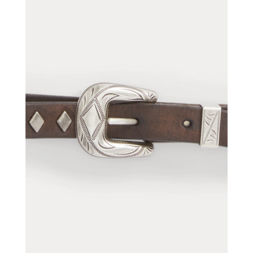 Polo Ralph Lauren Studded Leather Slim Belt