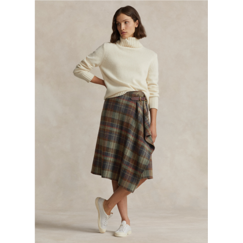 Polo Ralph Lauren Buckle-Detail Plaid Herringbone Skirt