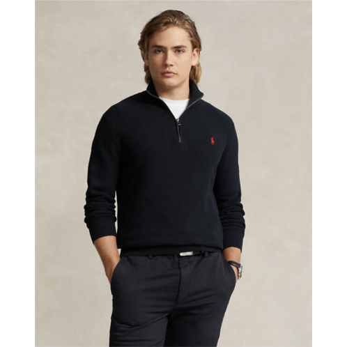 Polo Ralph Lauren Mesh-Knit Cotton Quarter-Zip Sweater