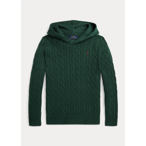 Polo Ralph Lauren Cable-Knit Cotton Hooded Sweater