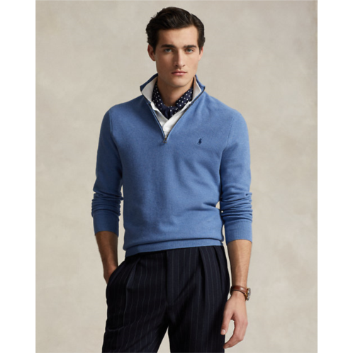 Polo Ralph Lauren Mesh-Knit Cotton Quarter-Zip Sweater