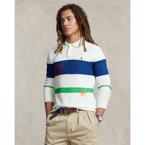 Polo Ralph Lauren Mesh-Knit Cotton Polo-Collar Sweater