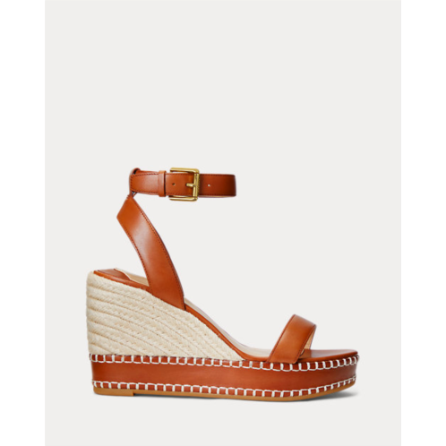 Polo Ralph Lauren Hilarie Burnished Leather Espadrille