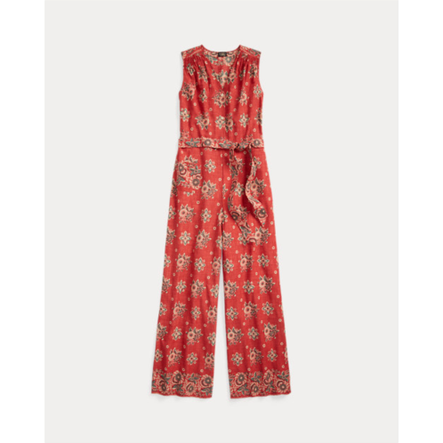Polo Ralph Lauren Floral-Print Cotton Sleeveless Jumpsuit