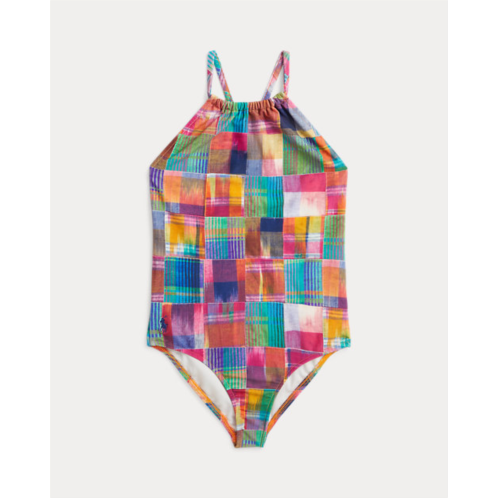 Polo Ralph Lauren Patchwork Plaid One-Piece Swimsuit