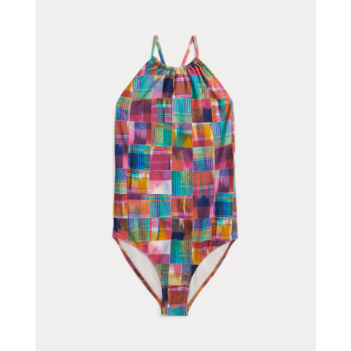 Polo Ralph Lauren Patchwork Plaid One-Piece Swimsuit
