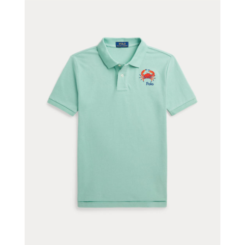 Polo Ralph Lauren Crab-Embroidered Cotton Mesh Polo Shirt