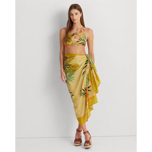 Polo Ralph Lauren Tropical-Print Cotton Voile Wrap Skirt