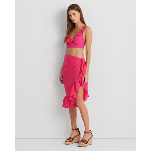 Polo Ralph Lauren Ruffle-Trim Cotton-Linen Wrap Skirt