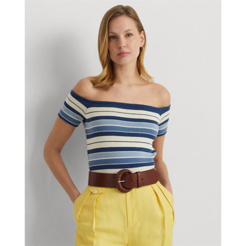 Polo Ralph Lauren Striped Off-the-Shoulder Sweater