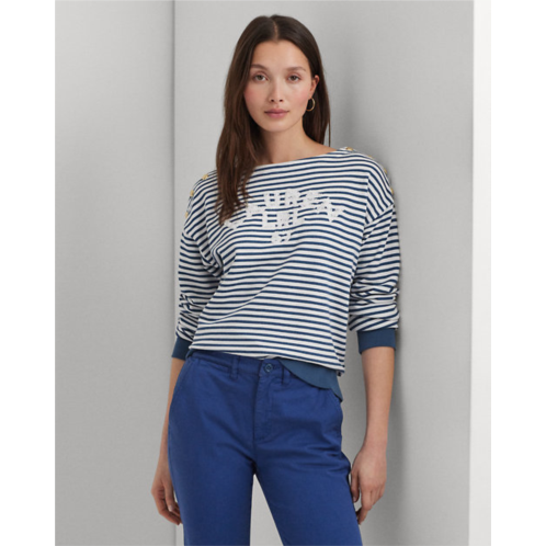 Polo Ralph Lauren Logo Striped French Terry Top