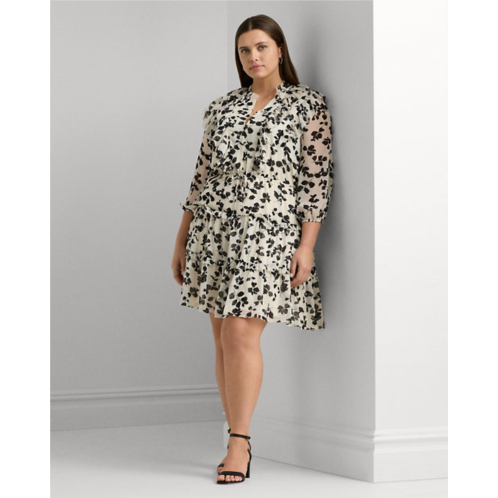 Polo Ralph Lauren Leaf-Print Ruffle-Trim Georgette Dress