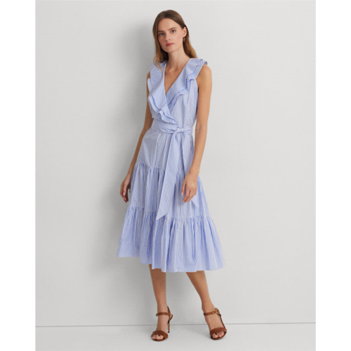 Polo Ralph Lauren Striped Cotton Broadcloth Surplice Dress