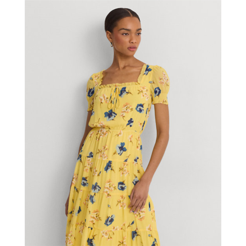 Polo Ralph Lauren Floral Georgette Puff-Sleeve Midi Dress
