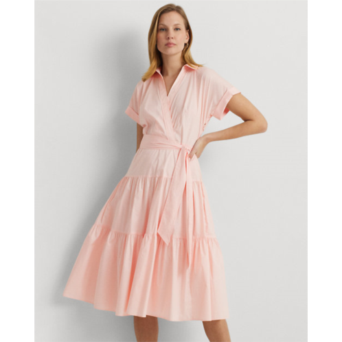 Polo Ralph Lauren Belted Cotton-Blend Tiered Dress
