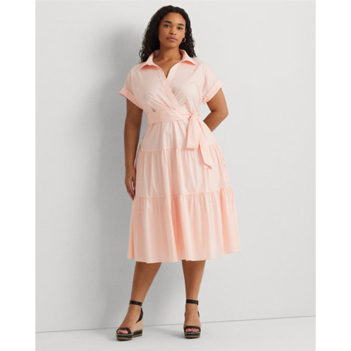 Polo Ralph Lauren Belted Cotton-Blend Tiered Dress