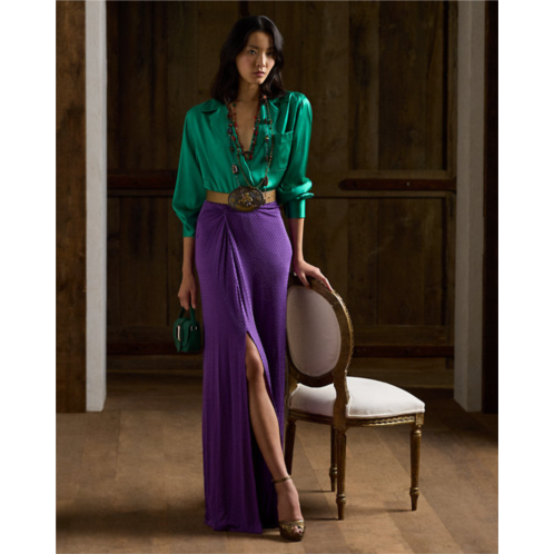 Polo Ralph Lauren Embellished Jersey Sarong Maxiskirt