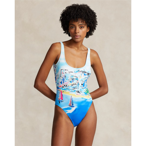 Polo Ralph Lauren Graphic Scoop One-Piece Swimsuit