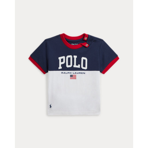 Polo Ralph Lauren Color-Blocked Logo Cotton Jersey Tee