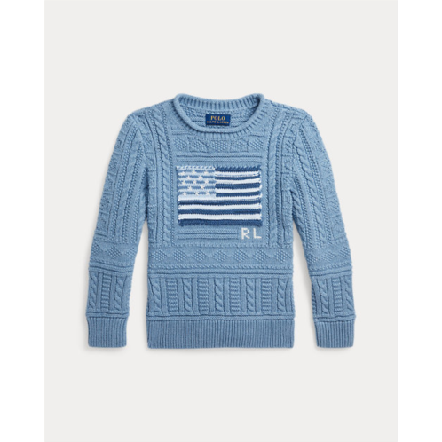 Polo Ralph Lauren Mixed-Knit Flag Cotton Sweater