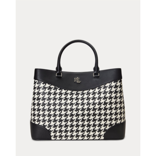Polo Ralph Lauren Houndstooth Woven Large Marcy Satchel