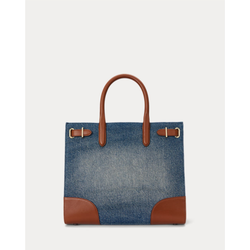 Polo Ralph Lauren Leather-Trim Denim Medium Devyn Tote Bag