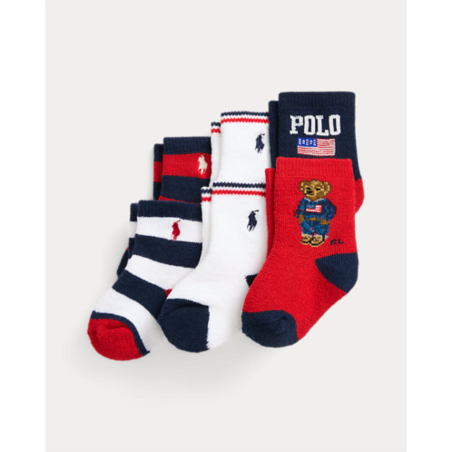 Polo Ralph Lauren Americana Polo Bear Ankle Sock 6-Pack