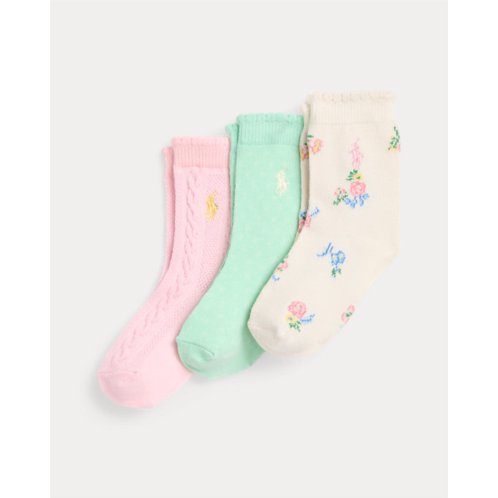 Polo Ralph Lauren Floral Ankle Sock 3-Pack