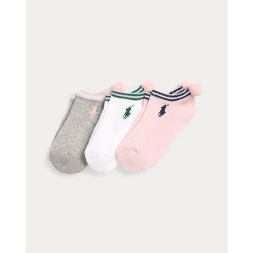 Polo Ralph Lauren Pom-Pom Ankle Sock 3-Pack