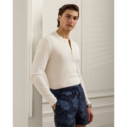 Polo Ralph Lauren Textured Cotton-Silk Henley Shirt