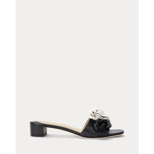 Polo Ralph Lauren Fay Floral-Trim Nappa Leather Sandal