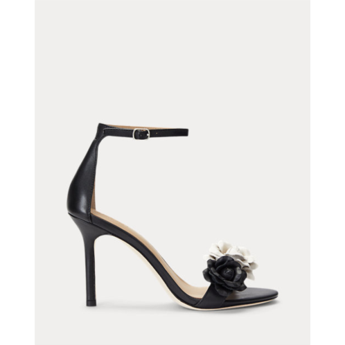 Polo Ralph Lauren Allie Floral-Trim Nappa Leather Sandal