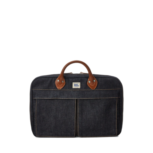 Polo Ralph Lauren Leather-Trim Denim Briefcase