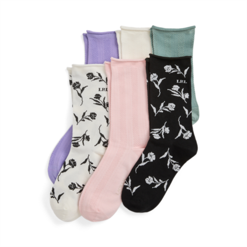 Polo Ralph Lauren Floral Stretch Roll-Top Sock 6-Pack
