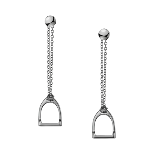 Polo Ralph Lauren Sterling Silver Stirrup Chain Earrings