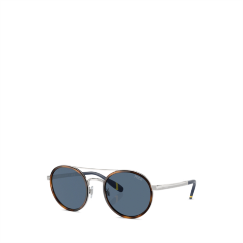 Polo Ralph Lauren Heritage Rowing Stripe Round Sunglasses