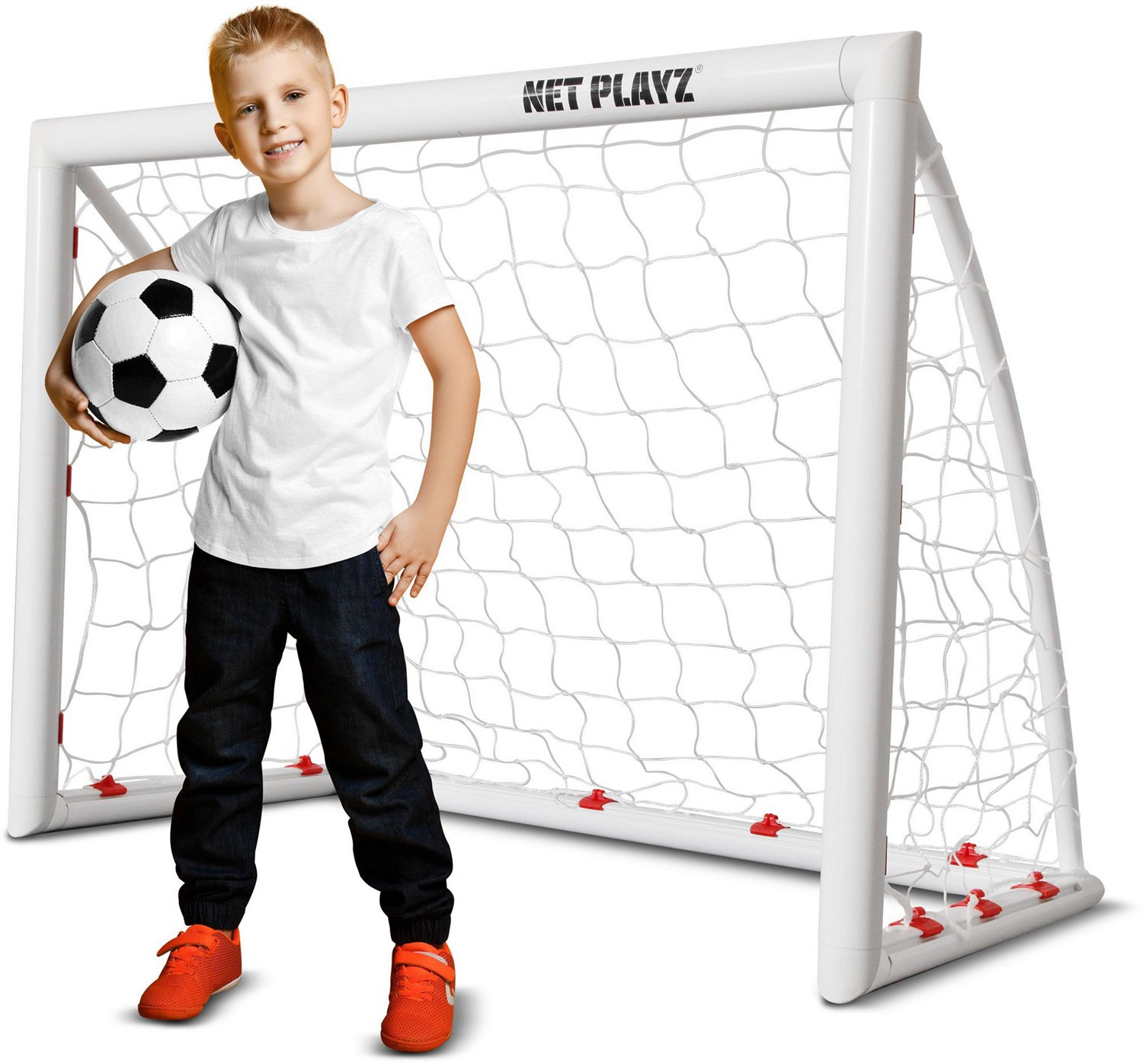 NetPlayz 4 ft x 2 ft x 3 ft Backyard PVC Soccer Goal