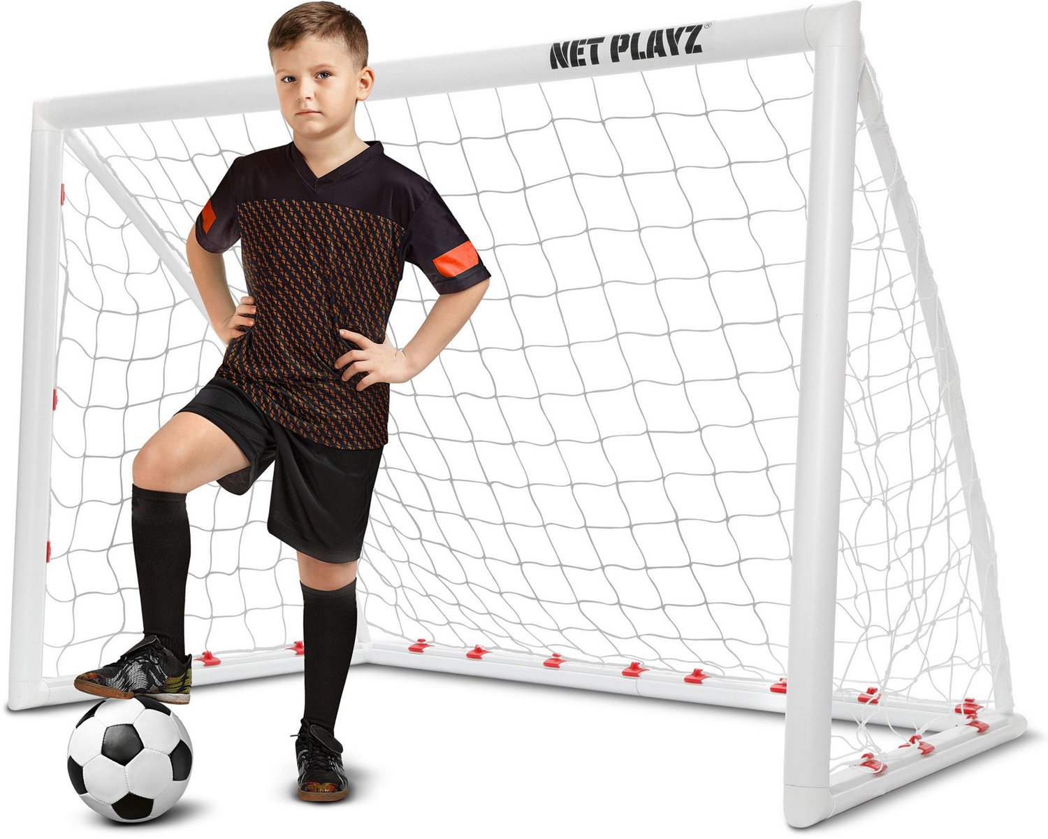 NetPlayz 6 ft x 3 ft x 4 ft Backyard PVC Soccer Goal