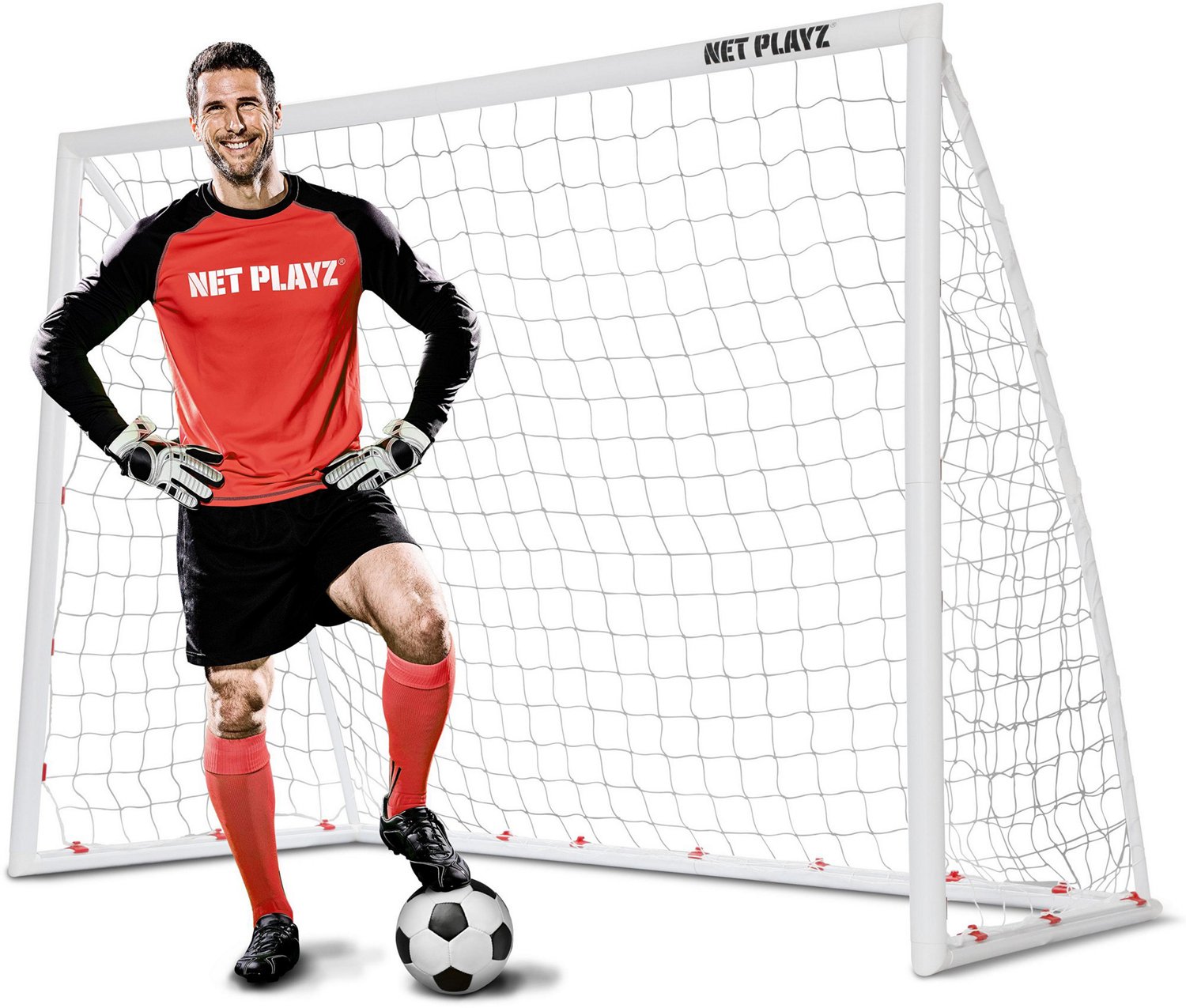 NetPlayz 12 ft x 4 ft x 6 ft High-Strength PVC Soccer Goal