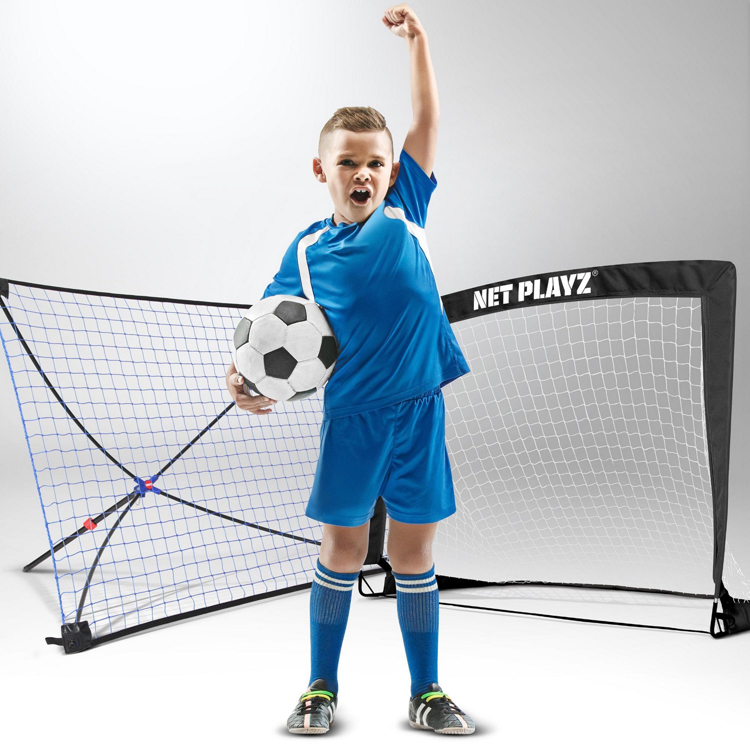 NetPlayz 4 ft x 3 ft Soccer Goal and Rebounder Net Set