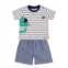 Lilly + Sid Lilly and Sid Lizard Applique T-Shirt & Chambray Short Set