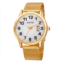 August Steiner White Dial Yellow Gold-tone Mesh Mens Watch