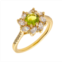 Bertha Juliet Collection Womens 18k YG Plated Light Green Flower Fashion Ring Size 5