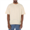 424 Mens Cream Box Logo Embroidered Essential T-shirt, Size Small