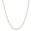 Amour Two-Tone White Bead Chain Necklace In Rose Plated Sterling Silver, 20 In