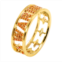 Apm Monaco Ladies Gold/Orange Crystal Warning Ring, Size 52