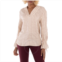 Benjamin Benmoyal Ladies Beige Stiped Linen V Collar Shirt, Size Medium