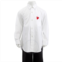 Comme Des Garcons Kids Long-sleeve Heart Patch Cotton Shirt, Size 6Y