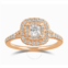 Diamondmuse 1.38 cttw Rose Gold Plated Over Sterling Silver Square Swarovski Double Halo Diamond Engagement Ring